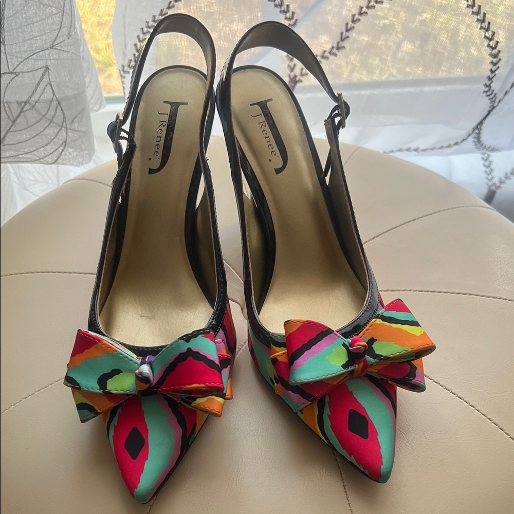 J.Renee Vibrant Patterned Slingback Heels